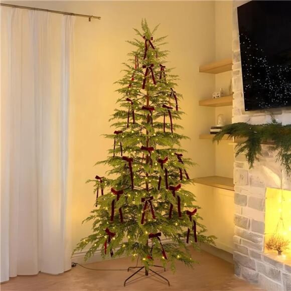 Christmas Decorations - 7.5 Ft Pre-Lit Twinkle Christmas Cypress Tree - - Picture 2 of 7